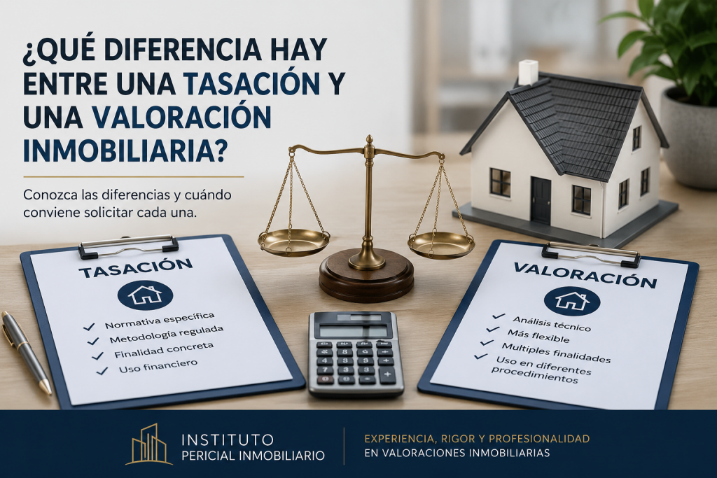 Comparativa entre tasación y valoración inmobiliaria realizada por profesionales del sector