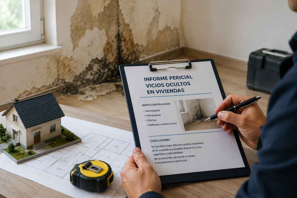Informe pericial sobre vicios ocultos en viviendas realizado por perito inmobiliario